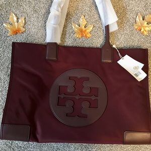 NWT Tory Burch Ella Tote Claret Large